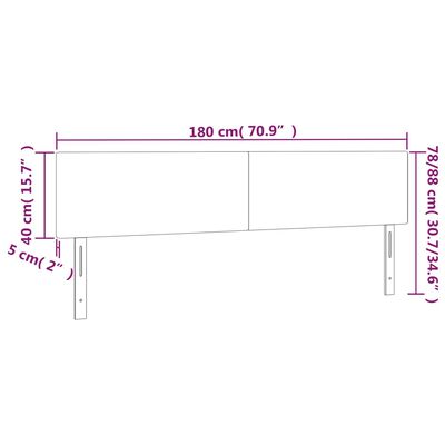 vidaXL sengegavl med LED-lys 180x5x78/88 cm fløjl mørkeblå