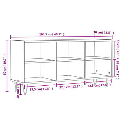 vidaXL tv-bord 103,5x30x50 cm konstrueret træ brun egetræsfarve