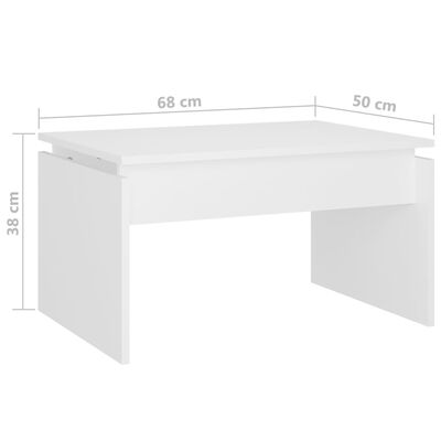 vidaXL sofabord 68x50x38 cm spånplade hvid
