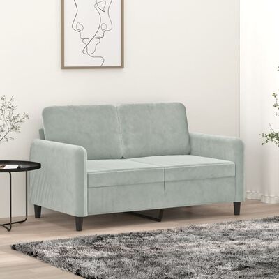 vidaXL 2-personers sofa 120 cm velour lysegrå