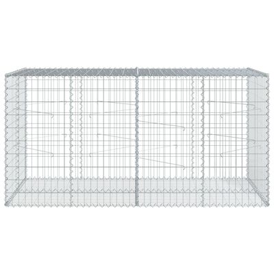 vidaXL gabionkurv med cover 200x100x100 cm galvaniseret jern