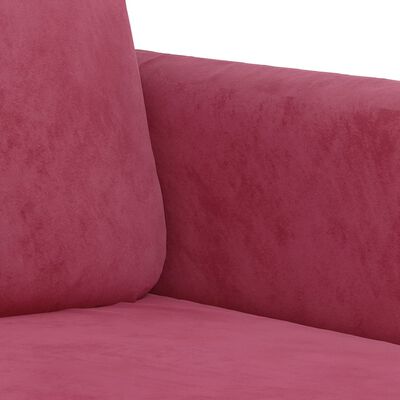 vidaXL 3-personers sofa 180 cm fløjl vinrød