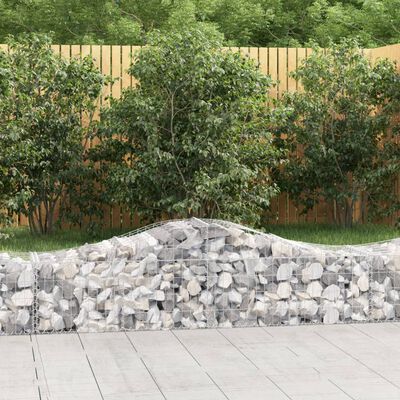 vidaXL buede gabionkurve 30 stk. 200x50x40/60 cm galvaniseret jern