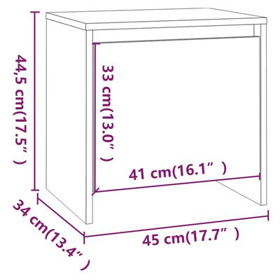 vidaXL sengeborde 2 stk. 45x34x44,5 cm konstrueret træ brun egetræ