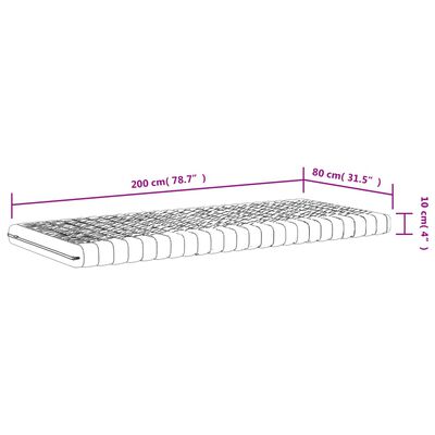 vidaXL skummadrasser 2 stk. 80x200 cm 7 zoner hårdhed 20 ILD hvid