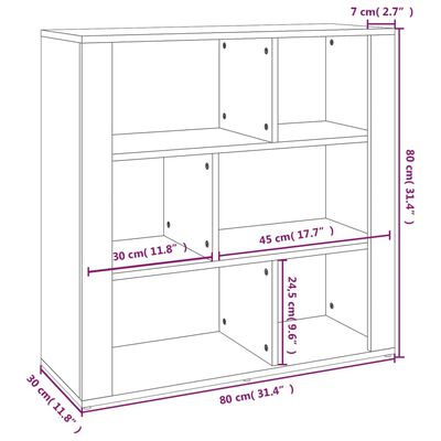 vidaXL skænk 80x30x80 cm konstrueret træ brun egetræsfarve