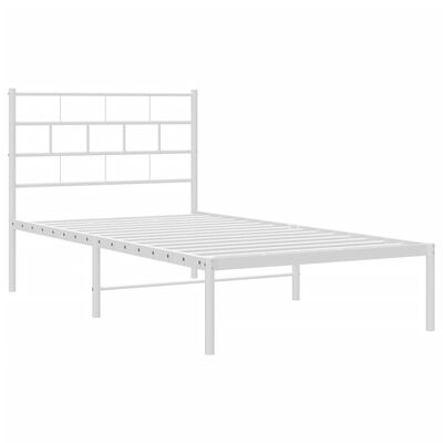 vidaXL sengeramme med sengegavl 80x200 cm metal hvid