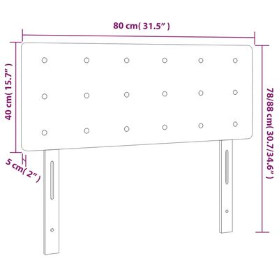 vidaXL sengegavl med LED-lys 80x5x78/88 cm stof lysegrå