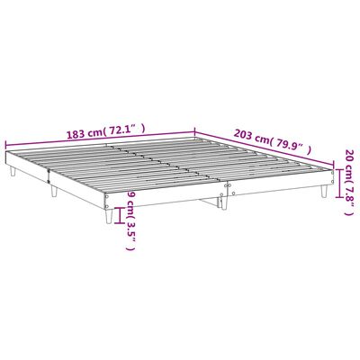 vidaXL sengestel 180x200 cm konstrueret træ sonoma-eg