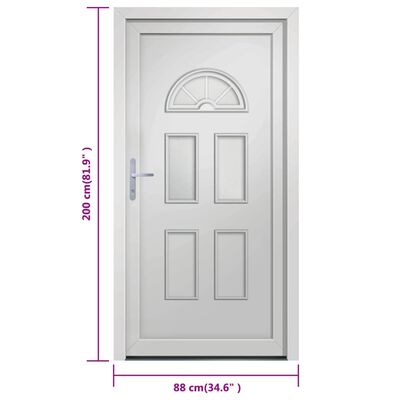 vidaXL hoveddør 88x200 cm PVC hvid