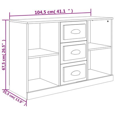 vidaXL skænk 104,5x35,5x67,5 cm konstrueret træ betongrå