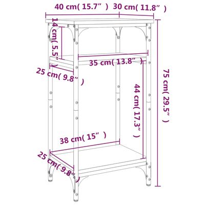 vidaXL sidebord 40x30x75 cm konstrueret træ sort