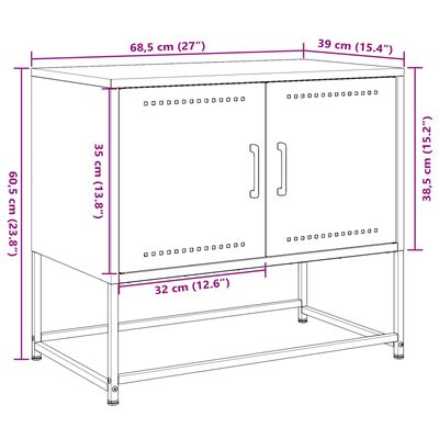 vidaXL tv-bord 68,5x39x60,5 cm stål olivengrøn