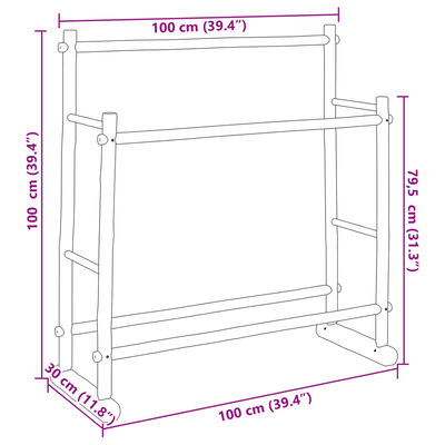 vidaXL tøjstativ 100x30x100 cm bambus