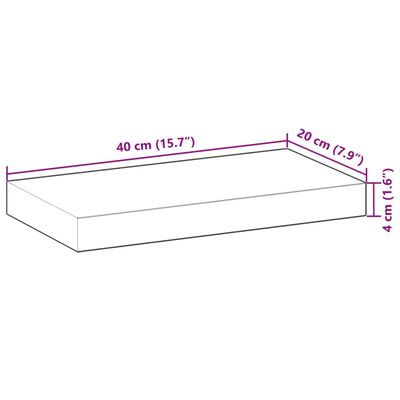 vidaXL væghylder 4 stk. 40x20x4 cm ubehandlet massivt akacietræ