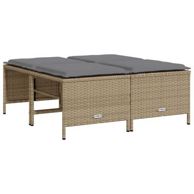 vidaXL haveskamler 4 stk. med hynder polyrattan beige