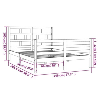 vidaXL sengeramme 140x200 cm massivt træ