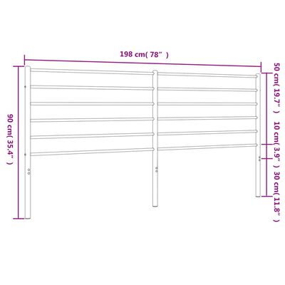 vidaXL sengegavl 193 cm metal sort