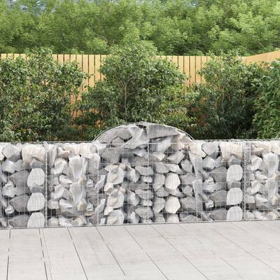 vidaXL buede gabionkurve 10 stk. 200x50x80/100 cm galvaniseret jern