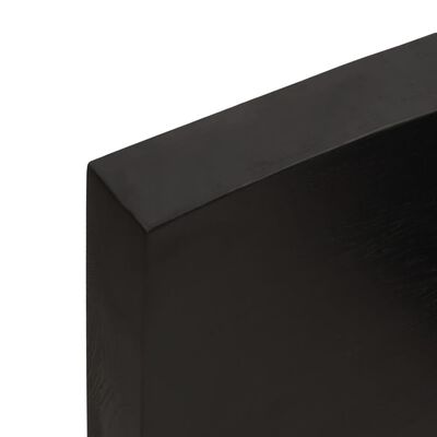 vidaXL bordplade til badeværelse 120x60x(2-6) cm massivt træ mørkebrun