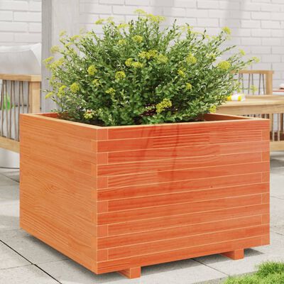 vidaXL plantekasse 70x70x49,5 cm massivt fyrretræ gyldenbrun