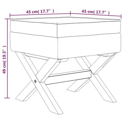 vidaXL opbevaringsskammel 45x45x49 cm stof mørkegrå