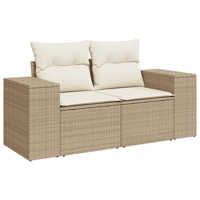 vidaXL sofasæt til haven 11 dele med hynder polyrattan beige