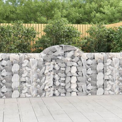 vidaXL buede gabionkurve 11 stk. 200x30x100/120 cm galvaniseret jern