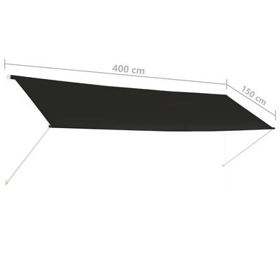 vidaXL foldemarkise 400x150 cm antracitgrå