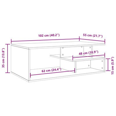 vidaXL sofabord 102x55x35 cm konstrueret træ sort