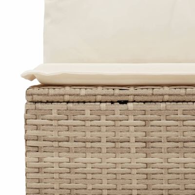 vidaXL havestol med hynder uden armlæn polyrattan beige