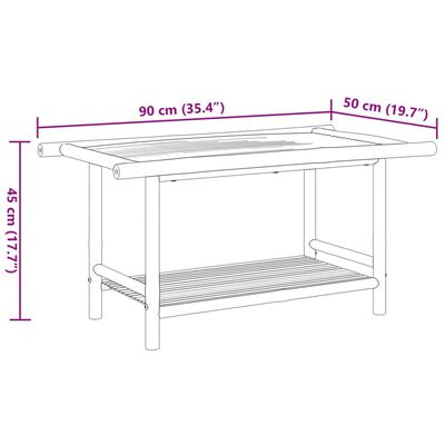 vidaXL sofabord 90x50x45 cm bambus