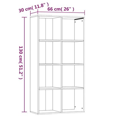 vidaXL bogreol/skænk 66x30x130 cm konstrueret træ grå sonoma-eg