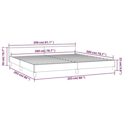 vidaXL sengeramme uden madras 200x200 cm stof mørkebrun