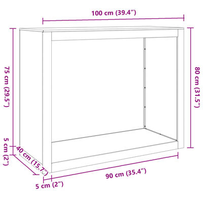 vidaXL brændestativ 100x40x80 cm stål grøn