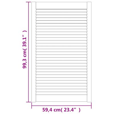 vidaXL skabslåger 4 stk. 99,3x59,4 cm lameldesign massivt fyr hvid