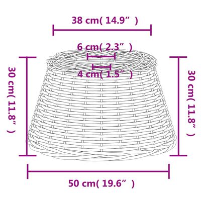 vidaXL lampeskærm til loftlampe Ø50x30 cm flet hvid