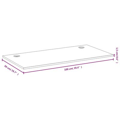 vidaXL bordplade til skrivebord 100x50x1,5 cm bambus