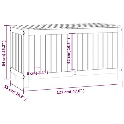 vidaXL opbevaringskasse til haven 121x55x64 cm massivt fyrretræ grå