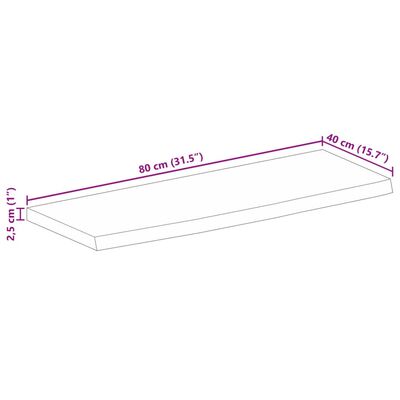 vidaXL bordplade 80x40x2,5 cm naturlig kant massivt mangotræ