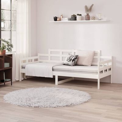 vidaXL daybed 90x200 cm massivt fyrretræ hvid