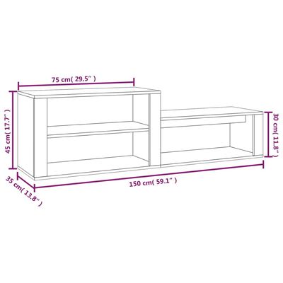 vidaXL skoreol 150x35x45 cm konstrueret træ sonoma-eg