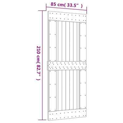 vidaXL skydedør med monteringssæt 85x210 cm massivt fyrretræ