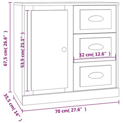 vidaXL skænk 70x35,5x67,5 cm konstrueret træ sort