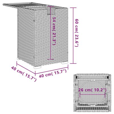 vidaXL gasflaskeskjuler 40x40x60 cm polyrattan beige