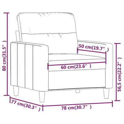 vidaXL lænestol 60 cm stof cremefarvet