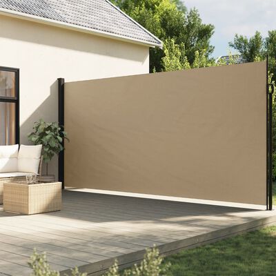 vidaXL sammenrullelig sidemarkise 220x500 cm beige