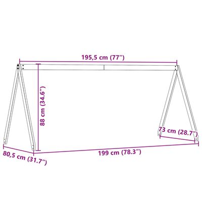 vidaXL stel til husseng 199x80,5x88 cm massivt fyrretræ hvid