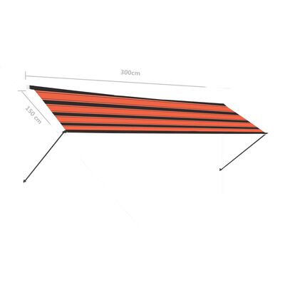 vidaXL foldemarkise med LED 300x150 cm orange og brun