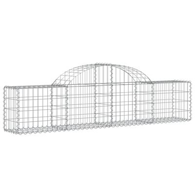 vidaXL buede gabionkurve 6 stk. 200x30x40/60 cm galvaniseret jern